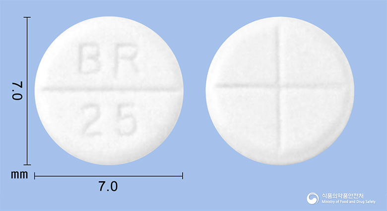 카프릴정25mg(캅토프릴)수출명:Captolongtablet25mg(captopril) 등록 사진