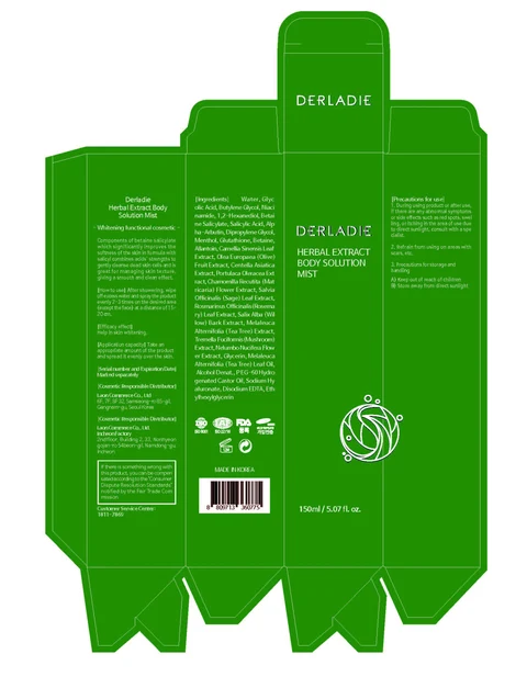 DERLADIE HerbalExtract BodySolution MIST 포장