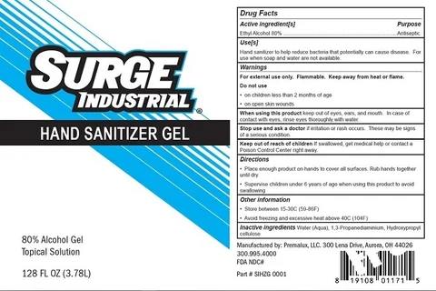 Surge Industrial Hand Sanitizer Gel 포장