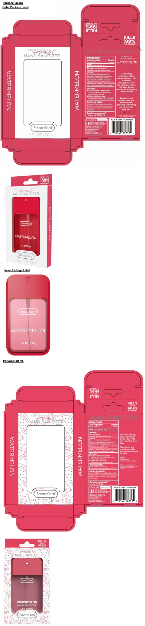 Smart Care WATERMELON HAND SANITIZER 포장