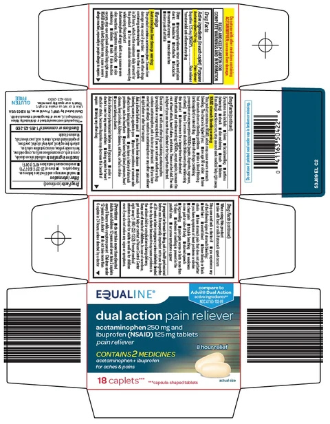 equaline dual action pain reliever packaging
