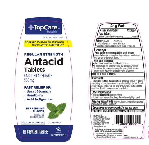 Topcare Antacid Calcium Regular Strength packaging
