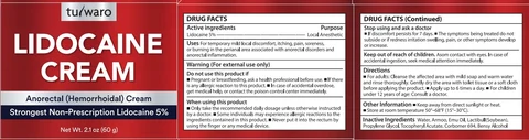 tuiwaro LIDOCAINE Cream 포장