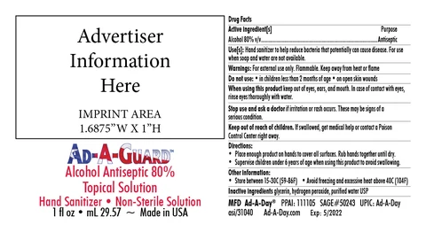 Ad-A-Guard(tm) Hand Sanitizer 포장