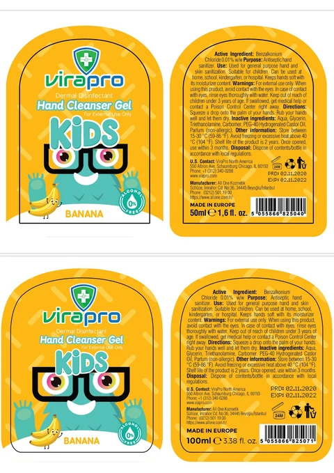 VIRAPRO KIDS HAND CLEANSER 포장