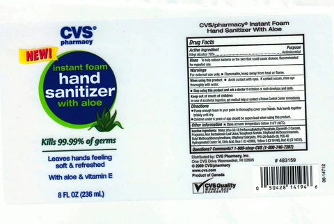 CVS Pharmacy FOAM HAND SANITIZER WITH ALOE 포장