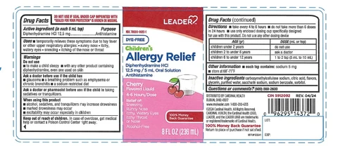 Childrens Allergy Relief Dye Free packaging