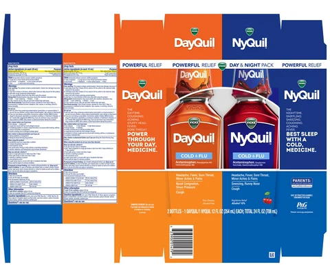 Vicks DayQuil and Vicks NyQuilCold and Flu 포장