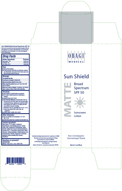 SUN SHIELD BROAD SPECTRUM SPF 50 MATTESUNSCREEN 포장