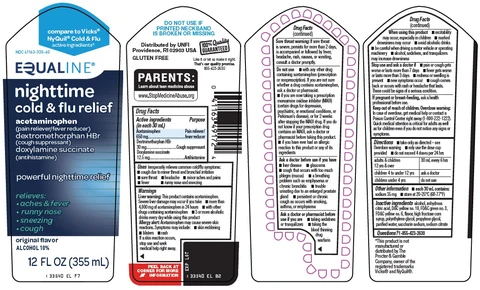 equaline nighttime cold and flu relief packaging
