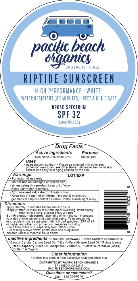 Riptide Sunscreen White packaging