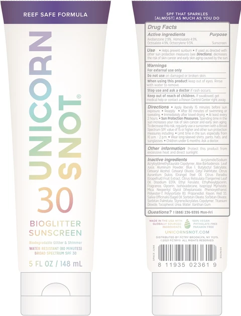 Unicorn Snot 30Glitter Sunscreen Space Junk 포장