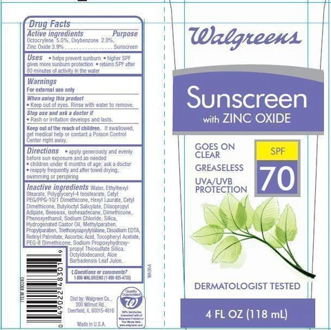 Walgreens SunscreenSPF 70 SPF 70 packaging