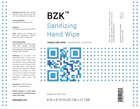 BZK Sanitizing Hand Wipe 포장