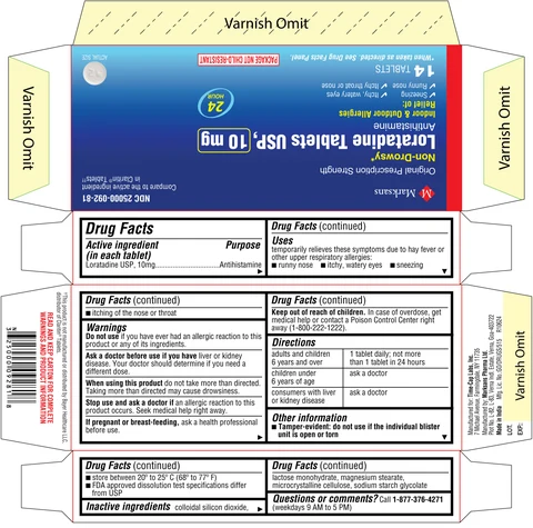 Loratadine 10mg packaging