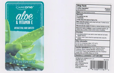 Careone Aloe and Vitamin E Hand Sanitizer 포장