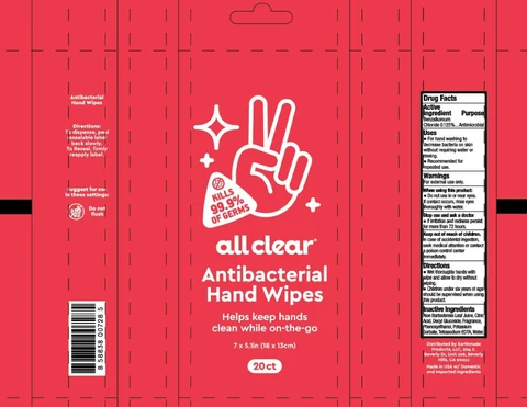 Antimicrobial Hand Wipes 포장