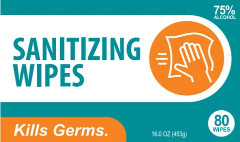 Sanitizing wipes 포장