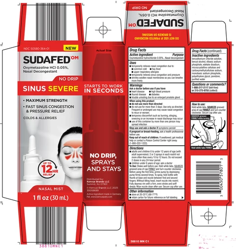 SUDAFED OM Sinus Severe No Drip Nasal Mist 포장