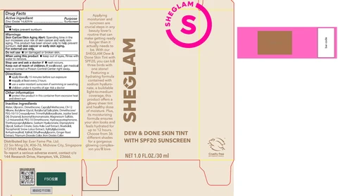 Sheglam Dew and Done Skin Tint with SPF 20 Chesnut 포장