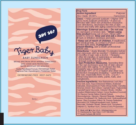 TIGER BABY Baby Sunscreen SPF-50 포장