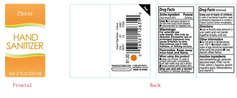 Citrus Hand Sanitizer packaging