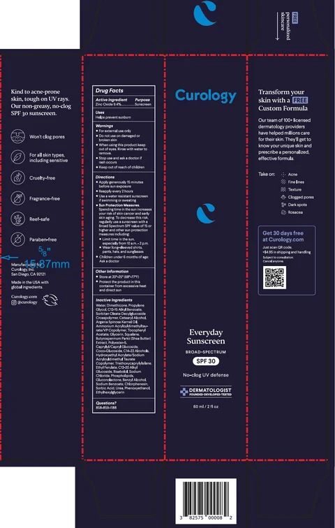 Curology Everyday Sunscreen Broad Spectrum SPF 30 No-clog UV defense 포장