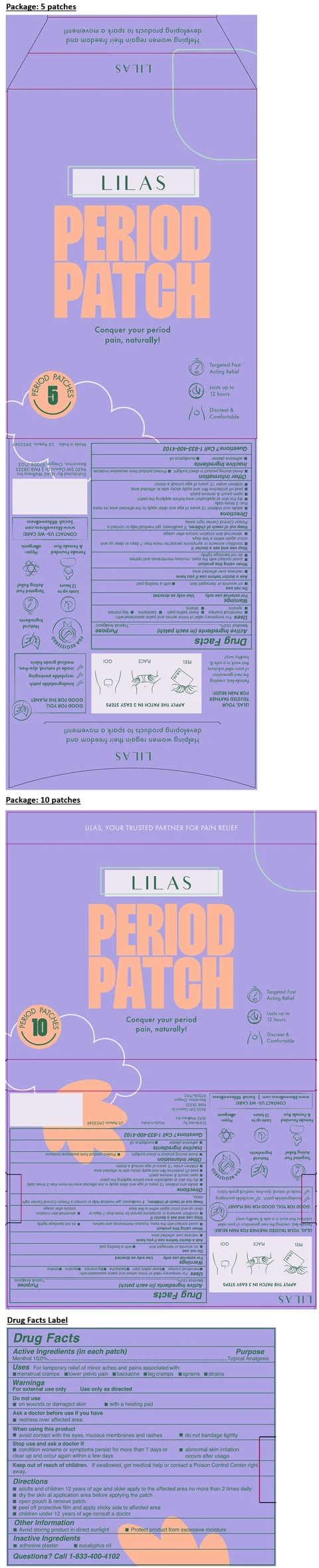 LILAS PERIOD packaging