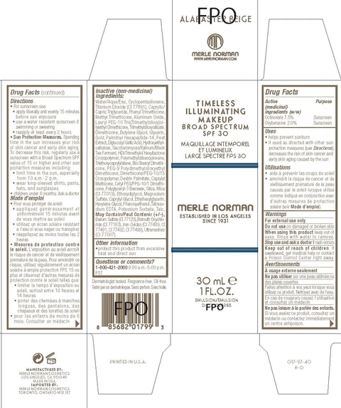 Timeless Illuminating Makeup SPF 30 Alabaster BeigeMerle Norman packaging