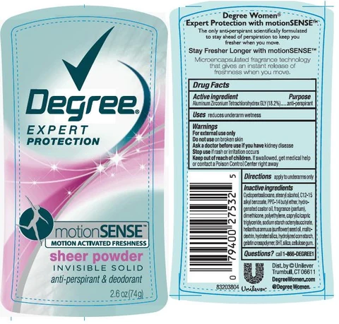 DegreeMotion Sense Sheer Powder Antiperspirant and Deodorant 포장