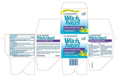 TN Dickinsons Witch Hazel Hemorrhoidal Pads 포장