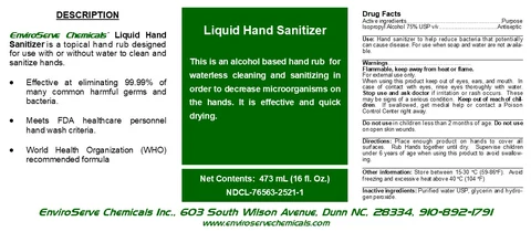 Liquid Hand Sanitizer packaging