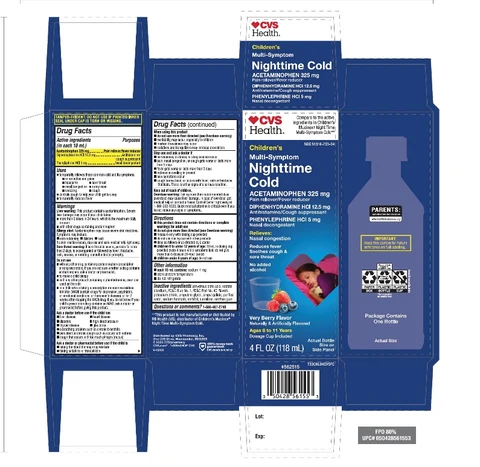 CVS Childrens Nighttime Multi Symptom Cold packaging