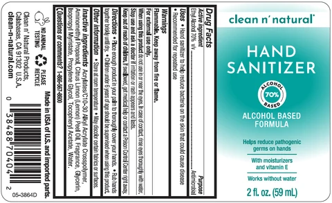 clean n natural Hand Sanitizer Antimicrobial packaging
