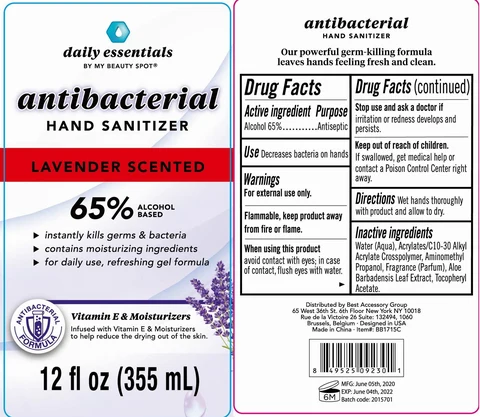 Daily essentials antibacterial hand sanitizer Lavender Scented 포장