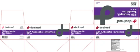 Dealmed BZK Antiseptic Towelettes 포장