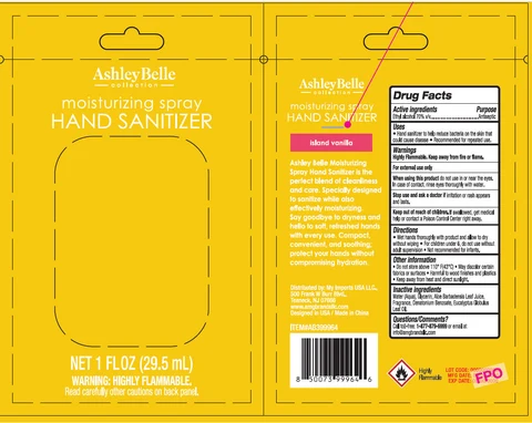 AshleyBelle Moisturizing Hand Sanitizer Island Vanilla 포장