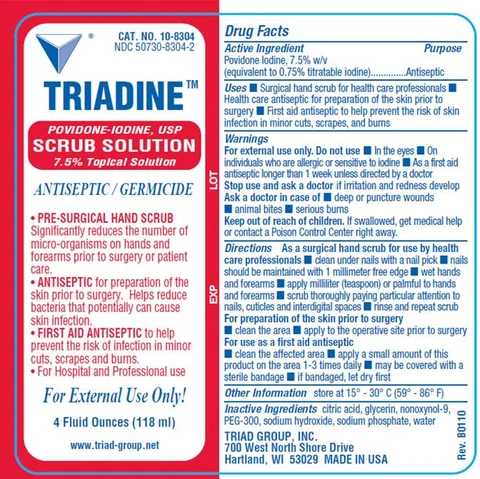 Triadine Scrub packaging