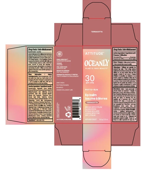 ATTITUDE Oceanly Phyto-sun lip balm SPF 30 Terracotta 포장