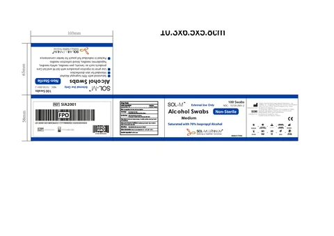 Sol-M Alcohol Swabs Medium Non-Sterile 포장