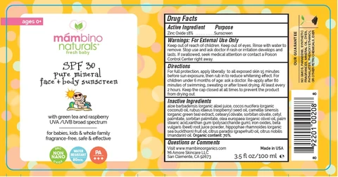 SPF 30 Pure Mineral Face Body Sunscreen 포장
