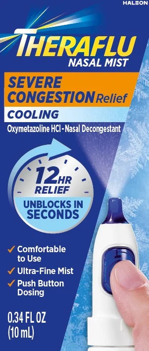 Theraflu Severe Congestion Relief Cooling Nasal Mist packaging