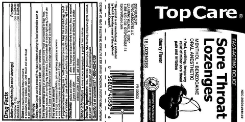 TopCare Sore Throat Cherry Flavor packaging