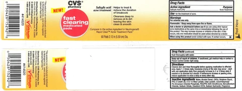 CVS Fast Clearing Medicated Pads packaging