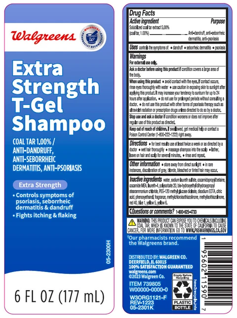 Walgreens Extra Strength T-GelAnti-dandruff, anti-seborrheic dermatitis, anti-psoriasis packaging
