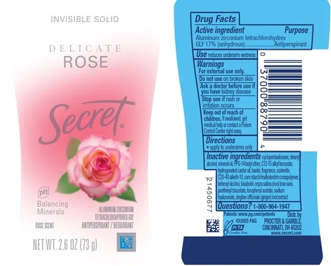 Secret Delicate Rose Invisible Solid 포장