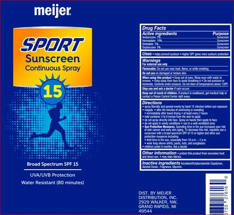 Sport Sunscreen SPF 15Meijer packaging