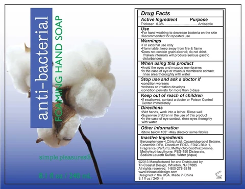simple pleasuresantibacterial foaming hand 포장