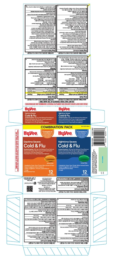 COMBINATION PACK HyVee Daytime and Nighttime Severe Cold and Flu SOFTGEL - 24ct packaging