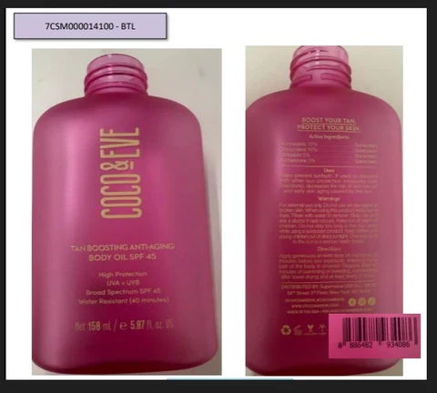 Coco and Eve Tan Boosting Anti Aging Body Oil SPF 45 포장